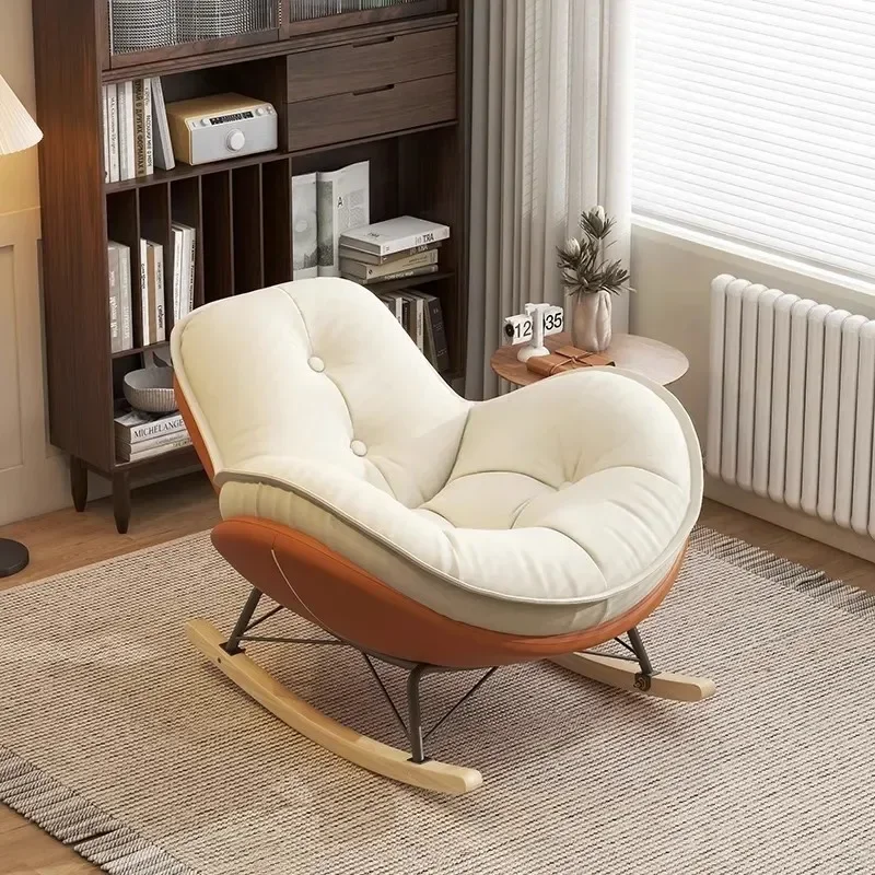 

Lazy Sofas Chair Wood Leisure Rocking Chair Can Lie on The Balcony Living Room Small Leisure Snail Chair Penguin Chaise Lounge