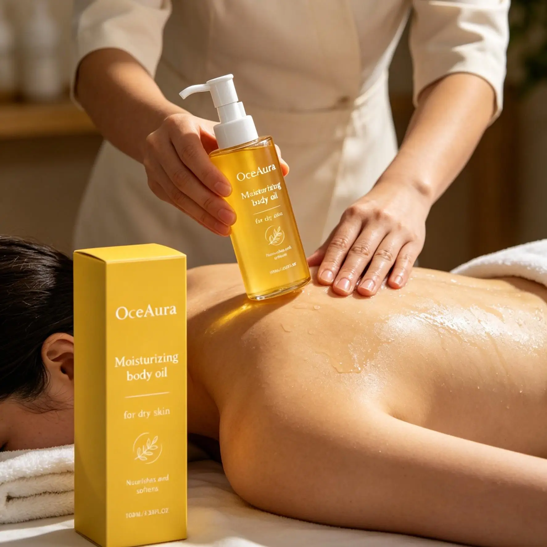 OceAura Moisturizing Body Oil for Glowing Skin Barrier Repair Care Dry Skin Remover Non-sticky Castor Oil Soft Smooth Body Oil