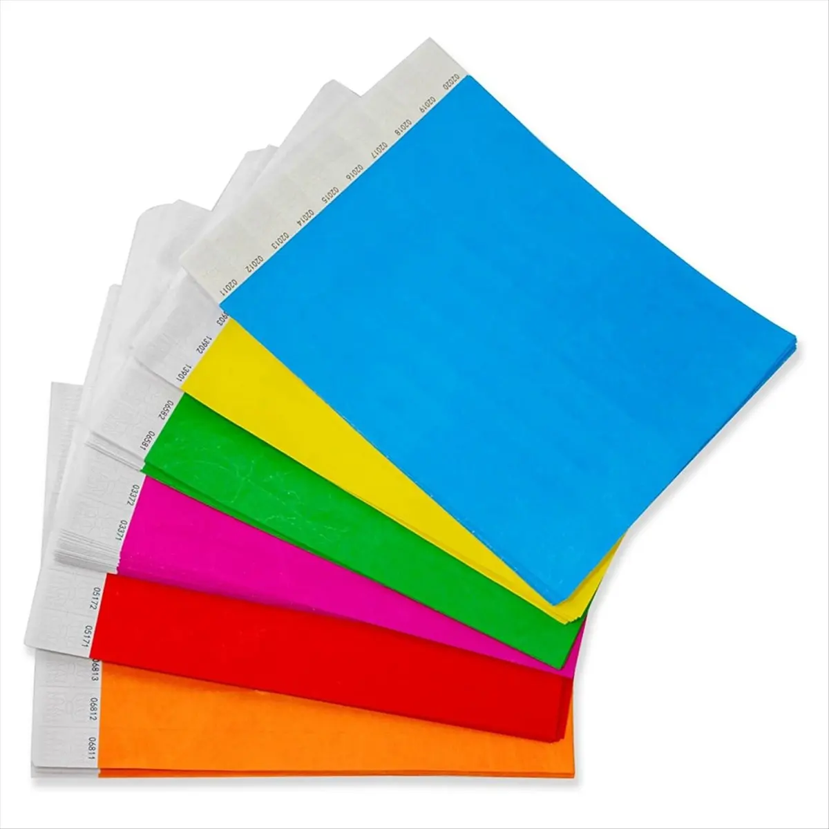 giftnew 5 Color Wristbands for Events - 500 Count Tear Resistant Waterproof ID Bands B