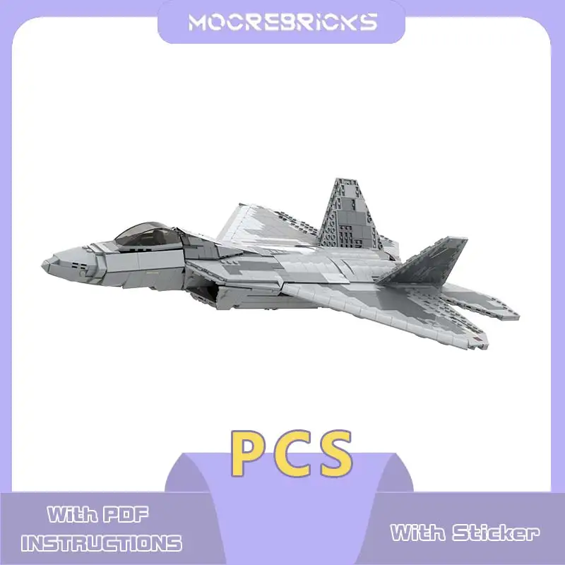 Military Warplane A F-22 Raptor Model Set Air Force Multi-purpose Fighter Building Blocks Creative Expert Toys Kids Collect Gift