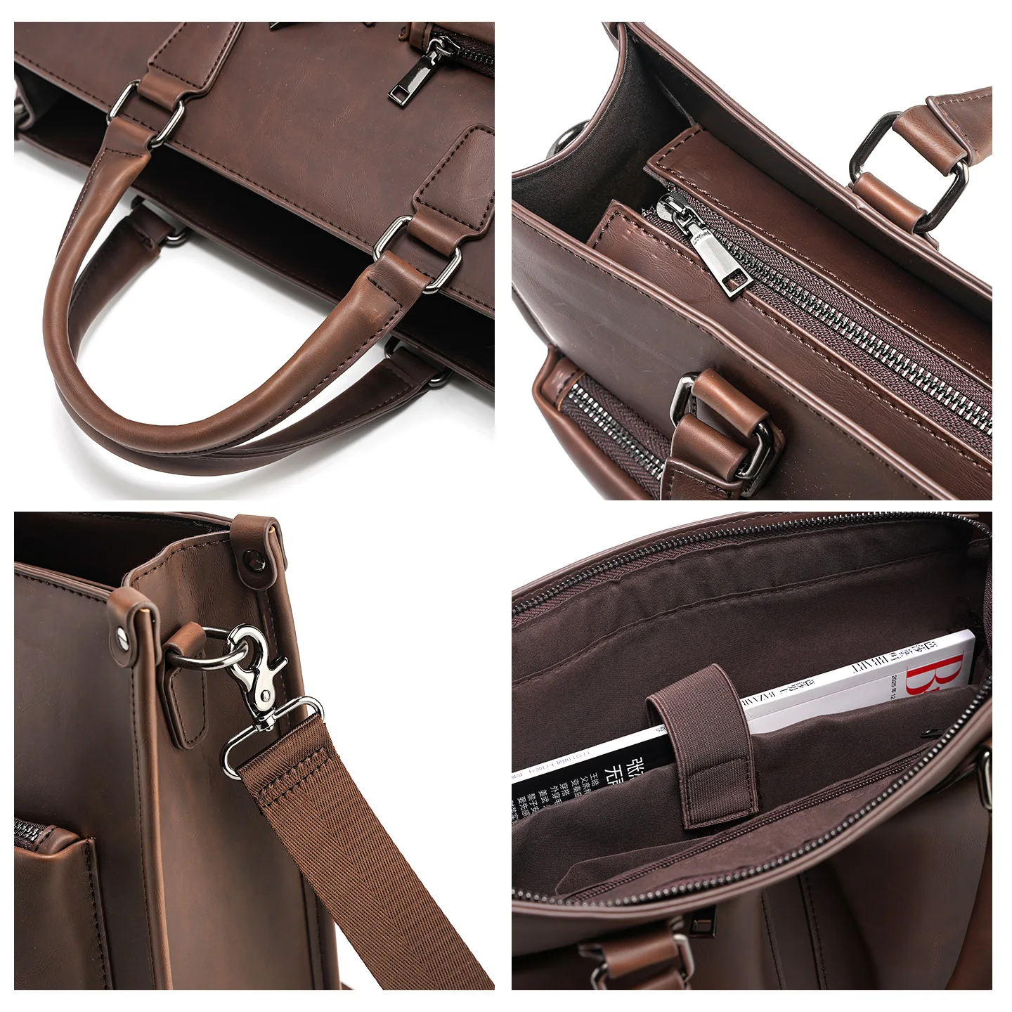 ヴィンテージ クレイジーホースレザー ブリーフケース メンズ - Leather Work Laptop Bag のレビューと価格