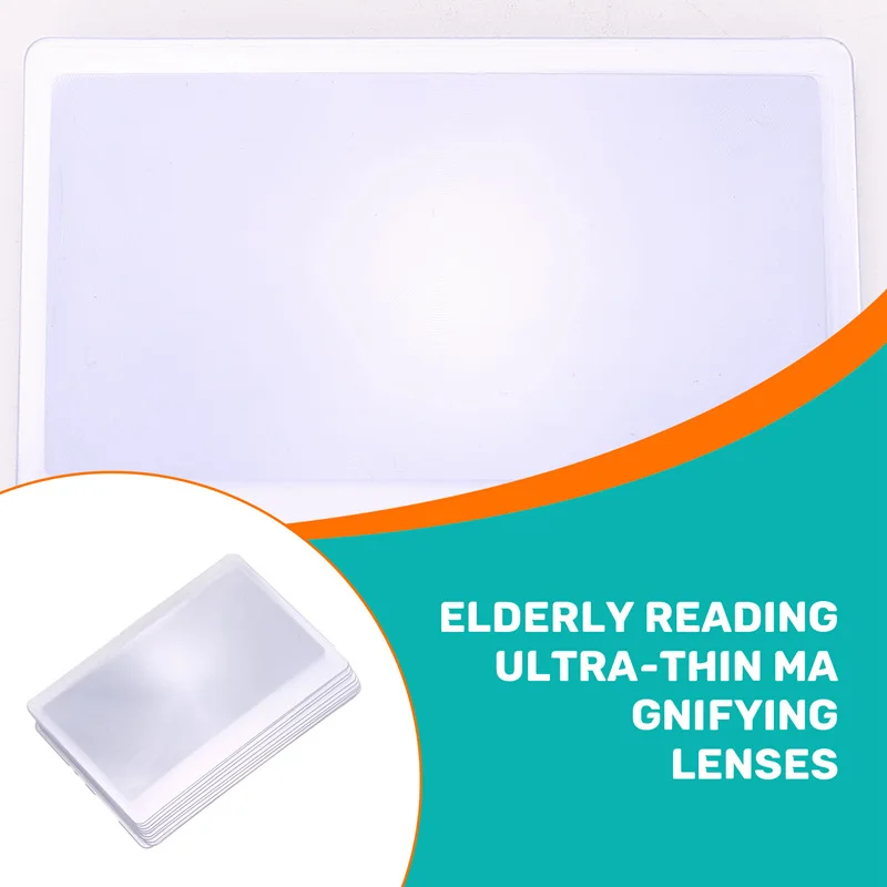10X Pocket Magnifier / Magnifying Glass Map / Magnifying Glass / Reading Assistance Credit Card Format 3 Times Zoom Transparent