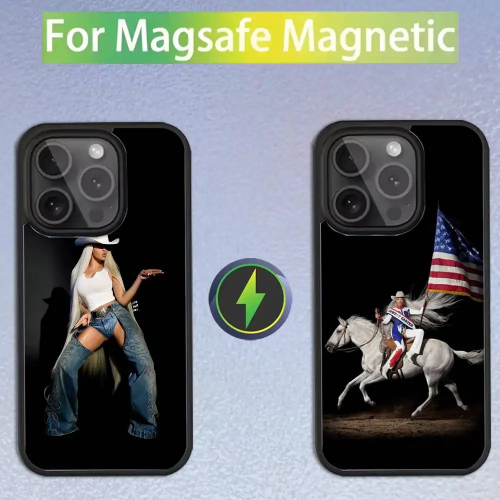 

B-Beyonce Cowboy Phone Case For iPhone 16,15,14,13,12,11,Pro,Max,Plus,Mini,SE Magsafe Magnetic Wireless Charging