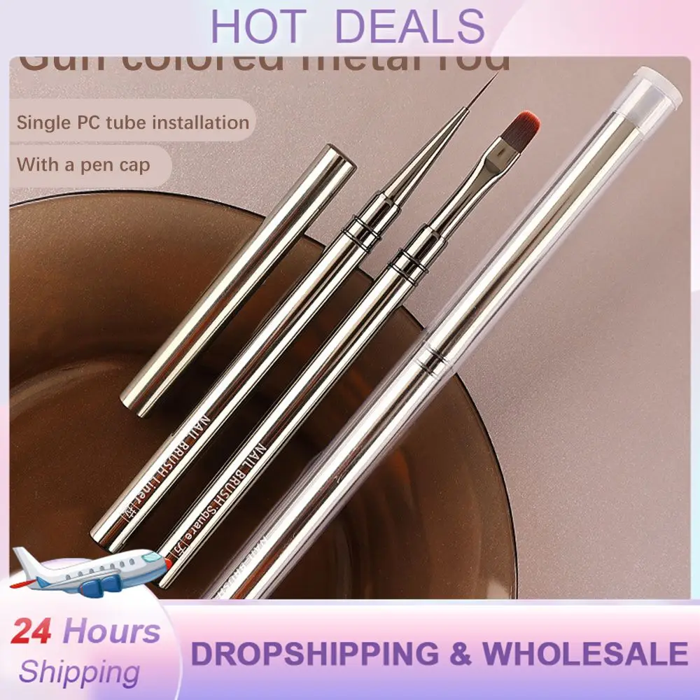 1/3/4pcs Nail Art Acrylic Liquid Powder Carving UV Gel Extension Builder Painting Brush Lines Liner Drawing Pen Manicure Tools