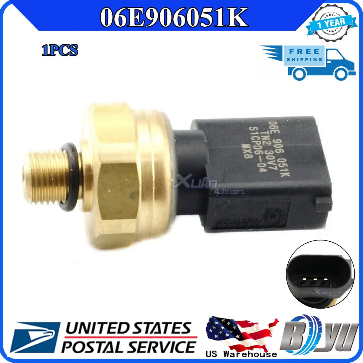 06E906051K Fuel Oil Pressure Sensor Regulator For Volkswagen EOS Golf G-T-I Je-tta Passat Tou-areg 2.0T 3.0T 51CP06-03