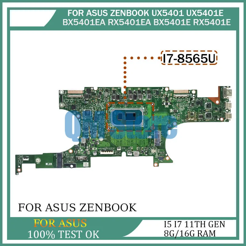 

Для ASUS ZenBook 14X материнская плата UX5401EA UX5401 UX5401E BX5401EA RX5401EA BX5401E материнская плата для ноутбука i5 i7 11-го поколения 8 ГБ/16 ГБ ОЗУ