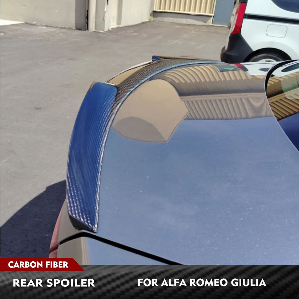 

For Alfa Romeo Giulia Quadrifoglio Sedan 2015-2024 Rear Tail Lip Boot High Trunk Wing Carbon Fiber Car Rear Trunk Racing Spoiler