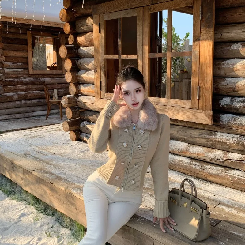 

Женский длинный свитер с воротником из искусственного меха Jaet 2200, осень-зима, новый комплект джинсовых брюк на подкладке Fce, комплект для поездок на работу