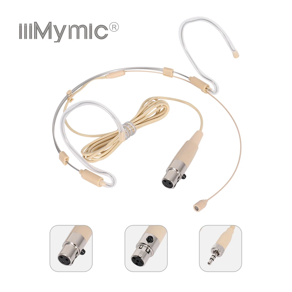 

iiiMymic Adjustable Condenser Headset Microphone for AKG Samson Shure Sennheiser Wireless Body-Pack Transmit 3.5mm 3pin 4pin