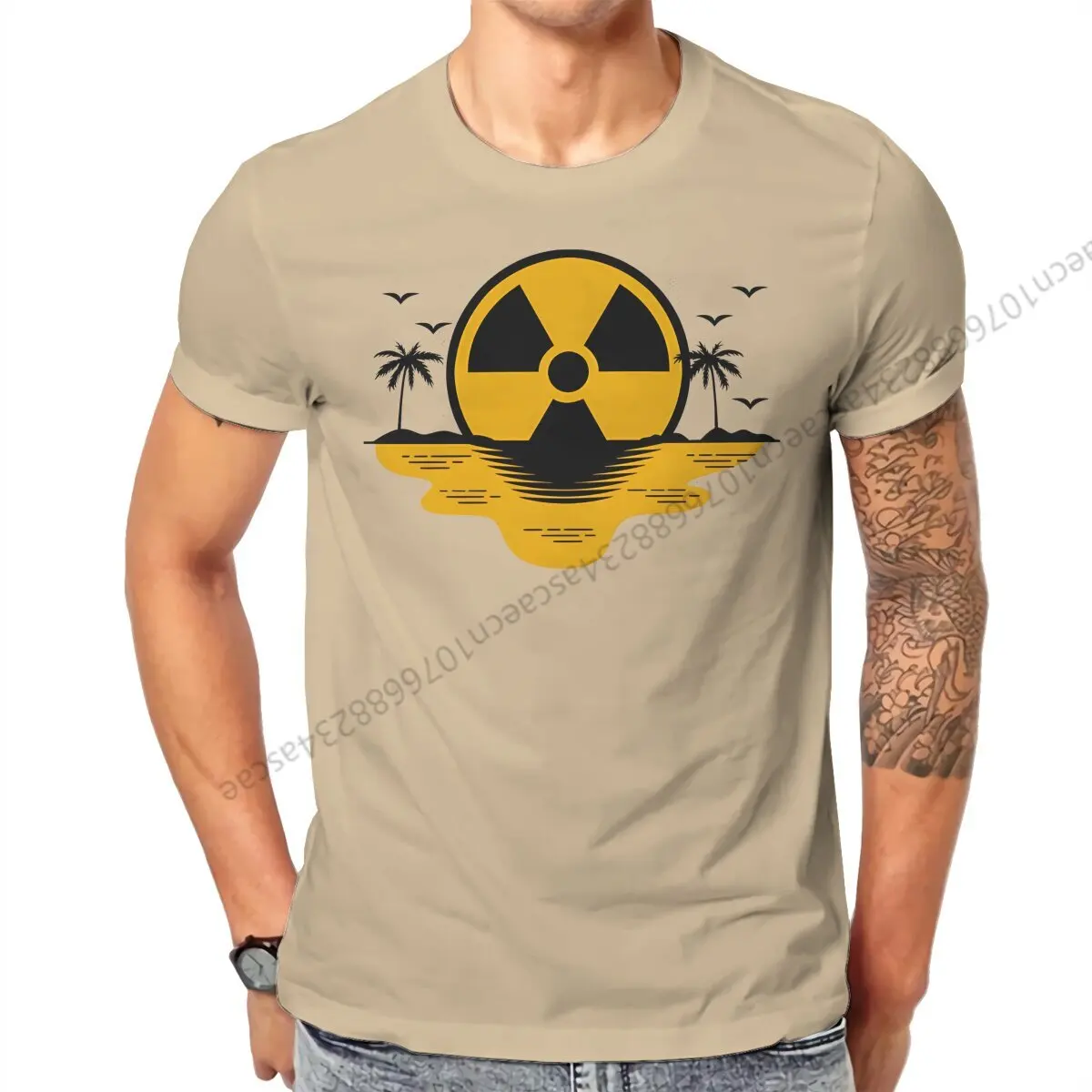 XRAY TECH RAD LIFE BEACH DESIGN Tri-Blend  Men T Shirt Crewneck TShirt Cotton Clothing