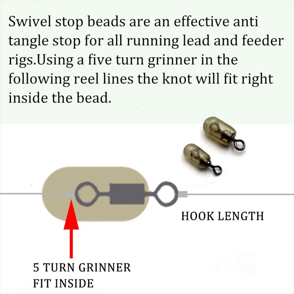 30Pcs Carp Fishing Accessories Spinner Swivel Stop Beads Anti-tangle Sleeve Stops for Running Lead Feeder Rigs Tackle