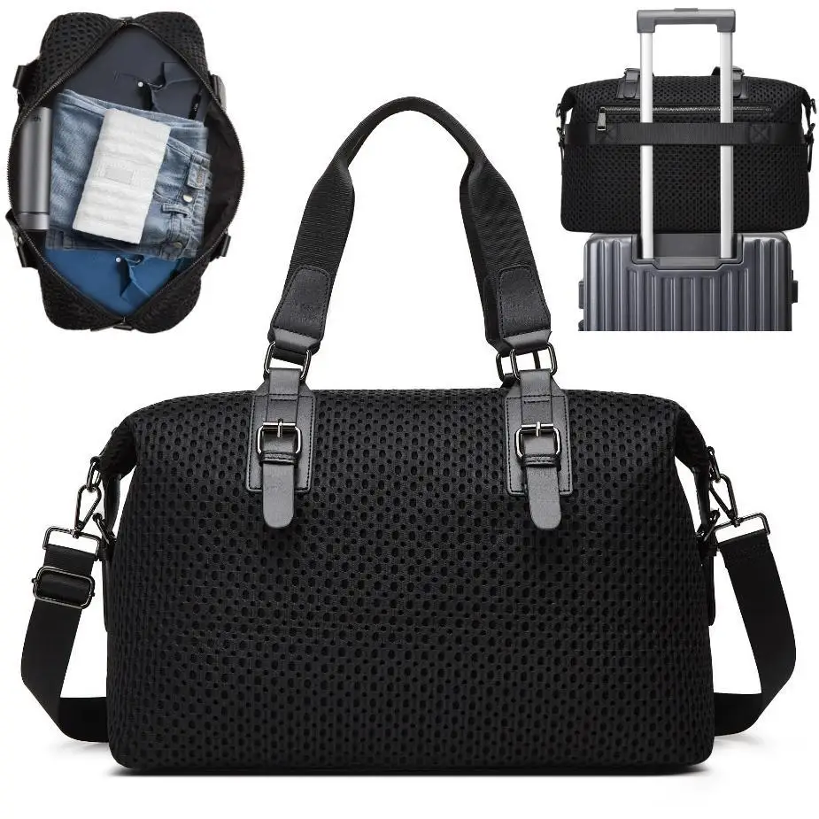 Large capacity stylish mesh travel bags, shoulder bags, and handbags are essential for travel