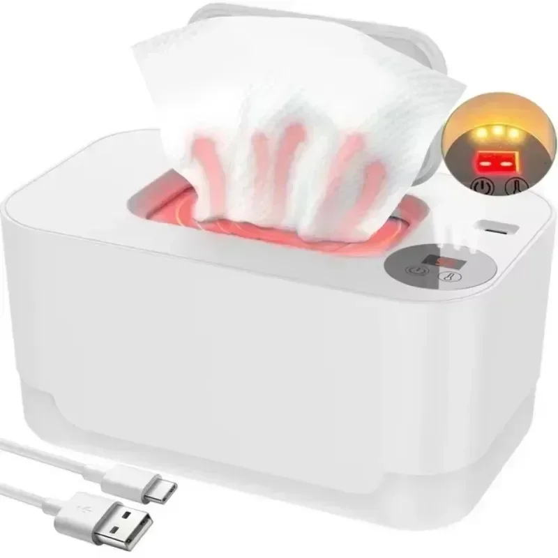 10W Baby Wipe Warmer Heater,Mini Wipe Warmer Case for Vehicle and Home Use,Diaper Wipe Warmer ,Napkin Heating Box,USB Thermostat