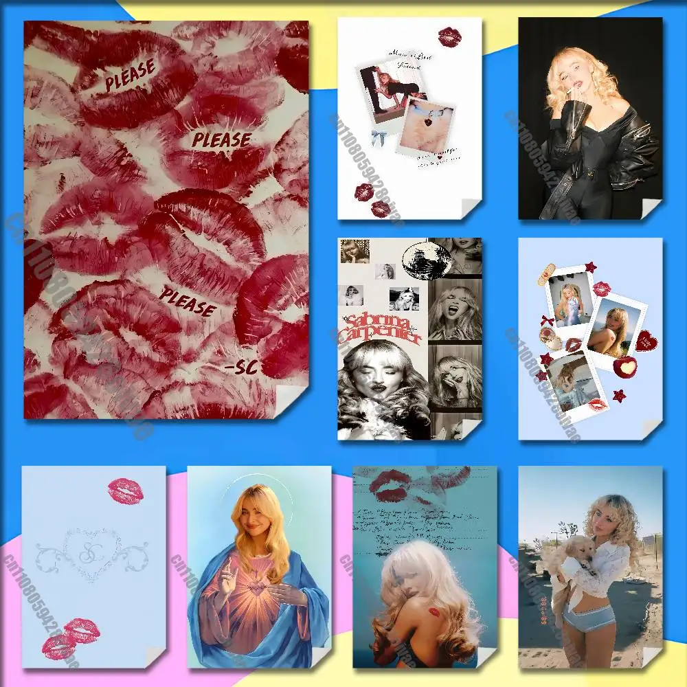 

S-Sabrina Carpenter Mans Best Friend Short n Sweet Poster Wall Sticker For Bedroom Self-adhesive Decoration Fans Playbill Cover