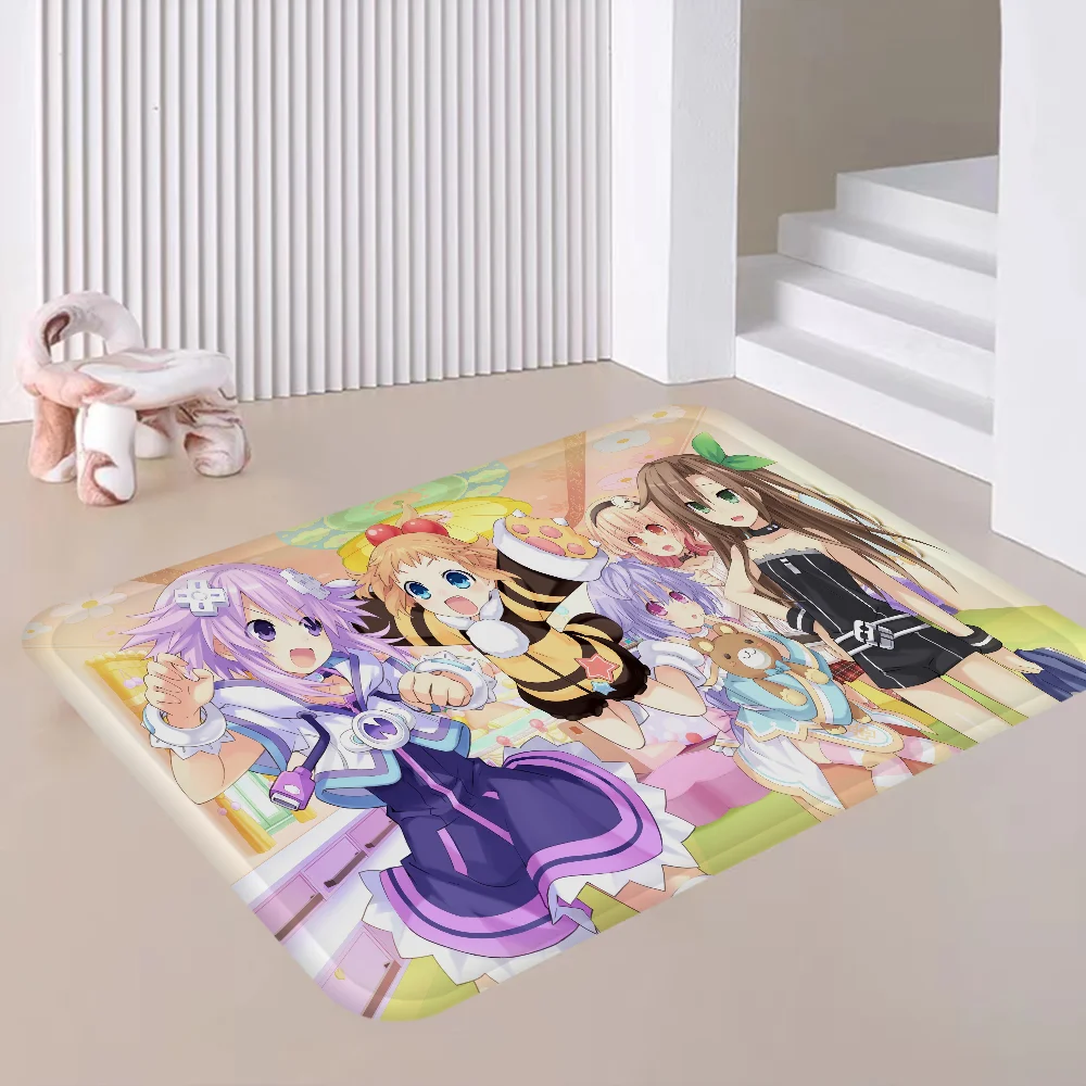 H-Hyperdimension N-Neptunia Entrance Door Mat Washable Non-Slip Living Room Sofa Chairs Area Mat Kitchen Welcome Doormat