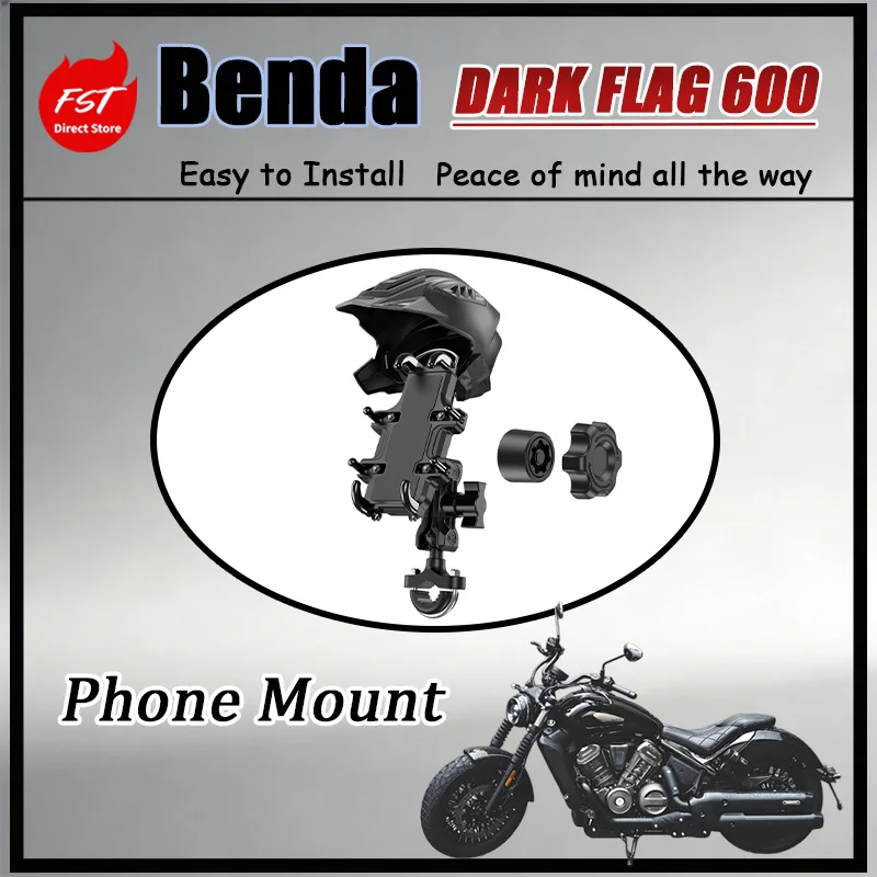 FOR Benda DARK FLAG 600 Phone Mount Anti-theft Shock-absorbing Navigation Aluminum Alloy Modification Parts for Secure Driving