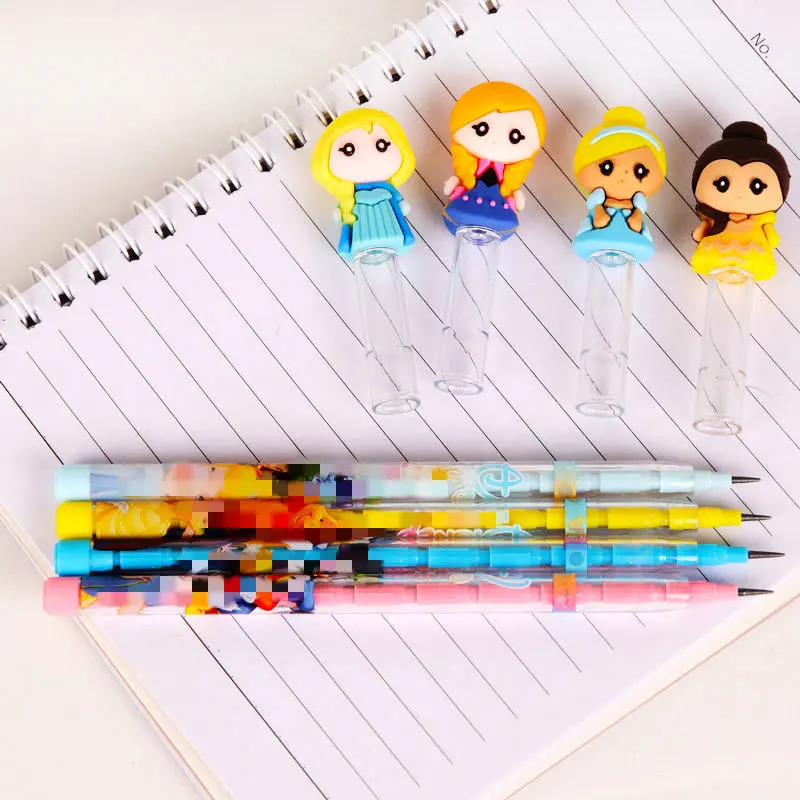 56 Pcs Disney Cartoon Mechanical Pencils for Students with Silicone Tips Children Writing Supplies Stationery  School Supplie