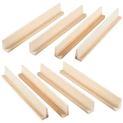 8 Pcs Wooden Alphabet naments Domino Holders Tray Base Rack Game Accessories Display Stand Letter Cards Holder Party Holiday