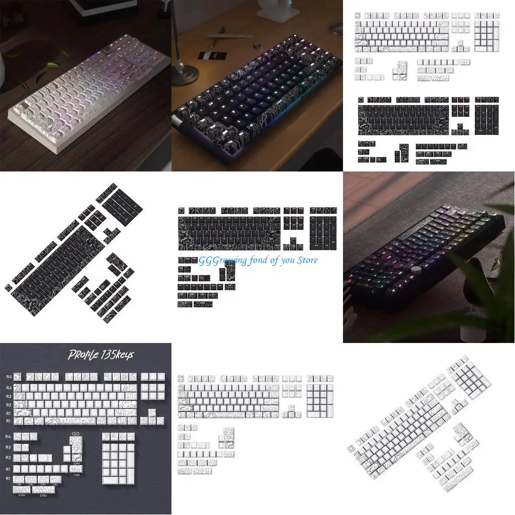

H9EB Thick PBT Keycap Set Double Shot Backlit Keycaps Dye Sublimation For Mechanical Keyboard Keycap Special Line