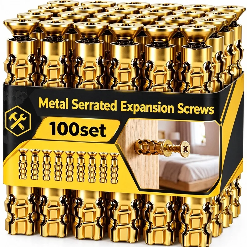 Serrated Expansion Screws Self Tapping Expansion Tube Drilling Plug Bolts Stone Screws Set for Concrete Drywall Anchor Fasteners