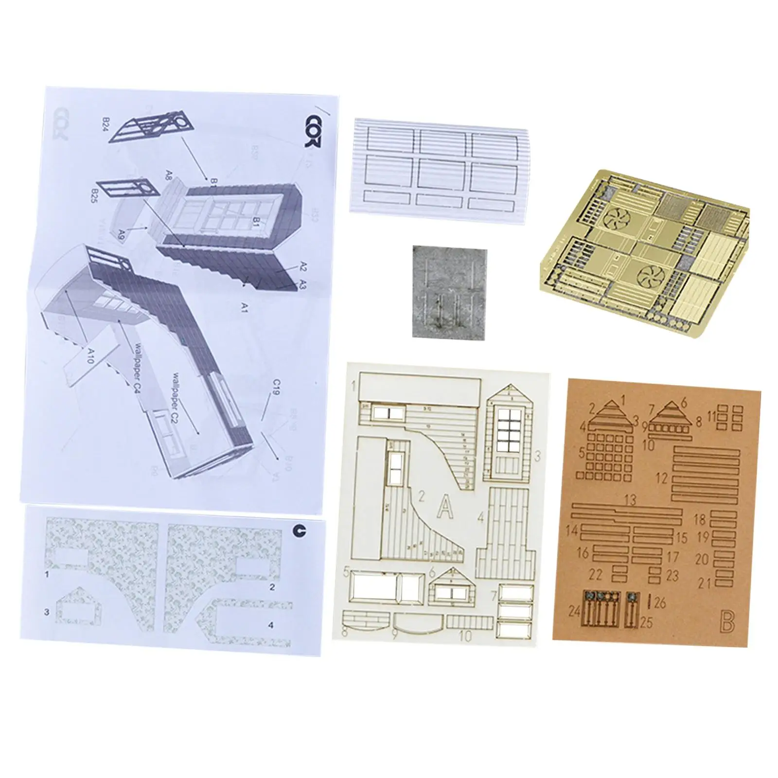 Kits de modelo de construção em escala 1:35, quebra-cabeças 3d, quebra-cabeça de madeira, cena de arquitetura para acessório, decoração de mesa de areia