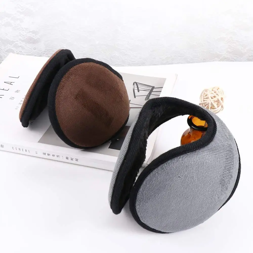 Esqui macio inverno para masculino earflap manter mais quente cor sólida engrossar à prova de vento capa de orelha earcap aquecedores de orelha de pelúcia