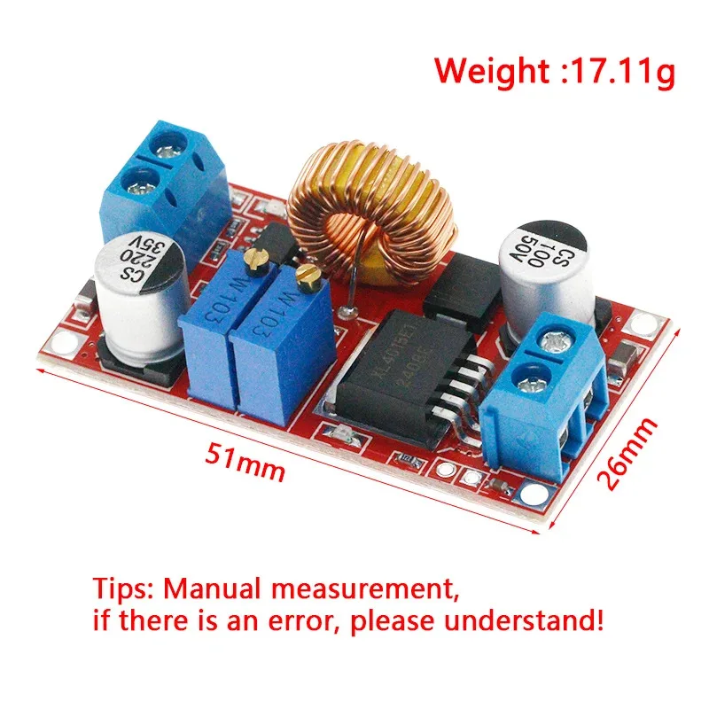 XL4015 E1 5A DC para DC CC CV Placa de Carregamento Redutora de Bateria de Lítio Conversor de Energia LED Módulo Carregador de Lítio