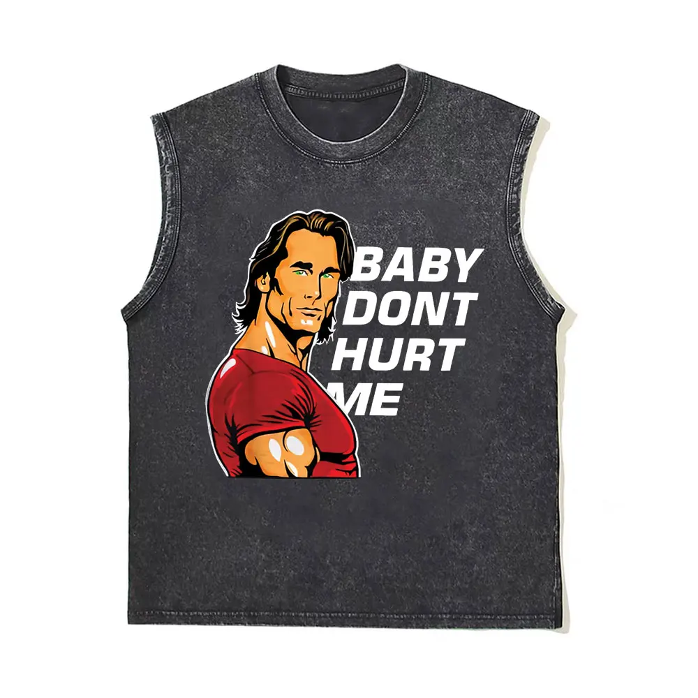 

Washed Vintage Funny Baby Don't Hurt Me Meme Tank Tops T Shirt Men Gym Fitness Lovers Tshirt Male Cotton Oversized Vest T-shirt