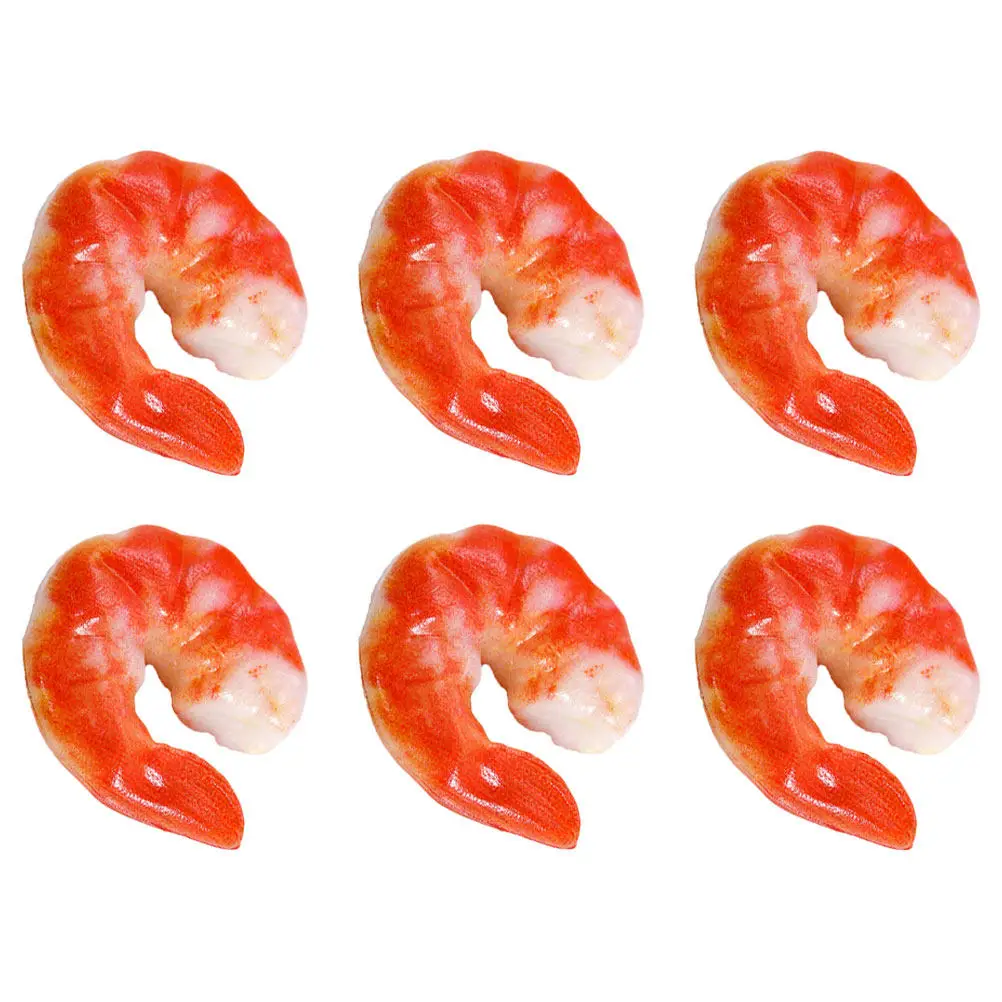

6Pcs Vivid Simulation Shrimp Models Lightweight Portable Educational Plaything for Classroom Home Park Decor Creative Sea