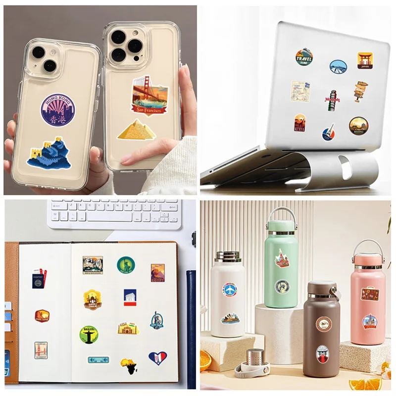 10/30/50PCS Cartoon Gekleurde Reizen PVC Sticker Esthetische Decoratie Scrapbooking Benodigdheden DIY Hand Accounting voor kinderen