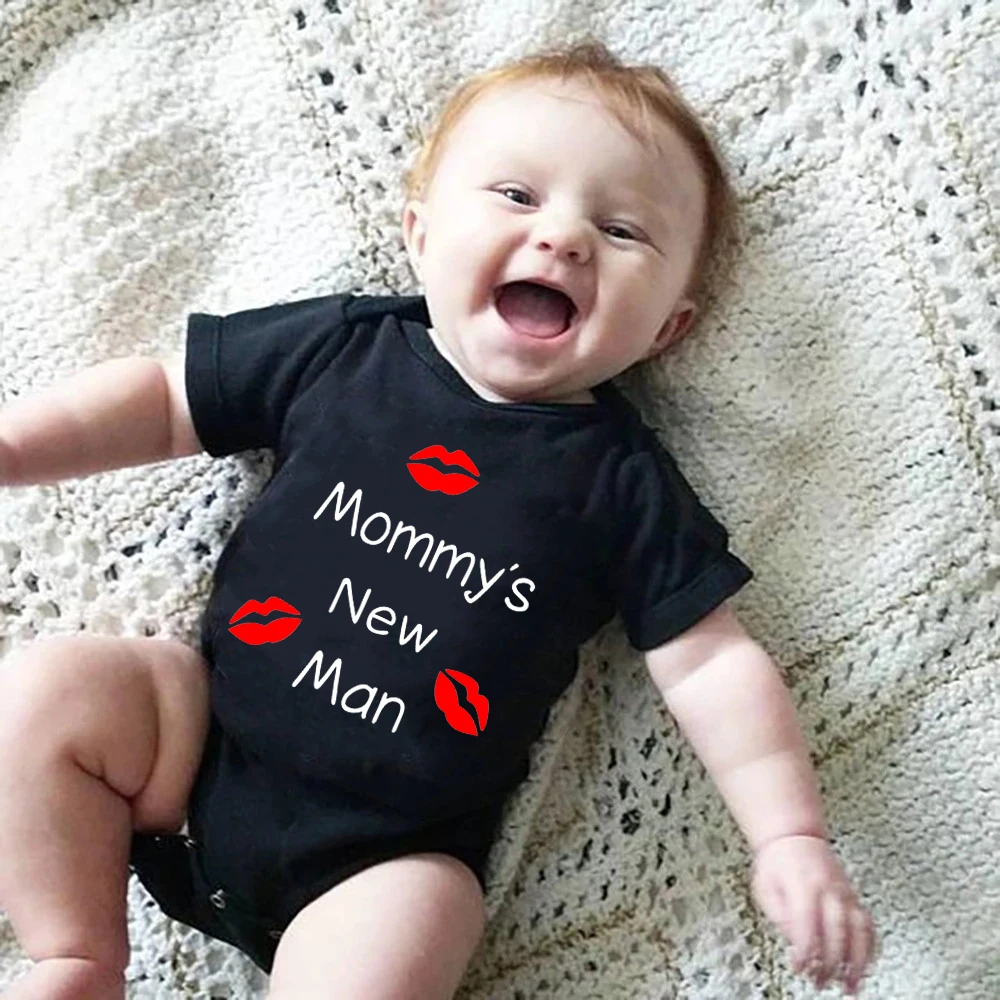 Funny Mommy's New Man Print Newborn Baby Clothes Short Sleeve Boy Clothing 100% Cotton Rompers Infant Summer Bodysuits Onesies