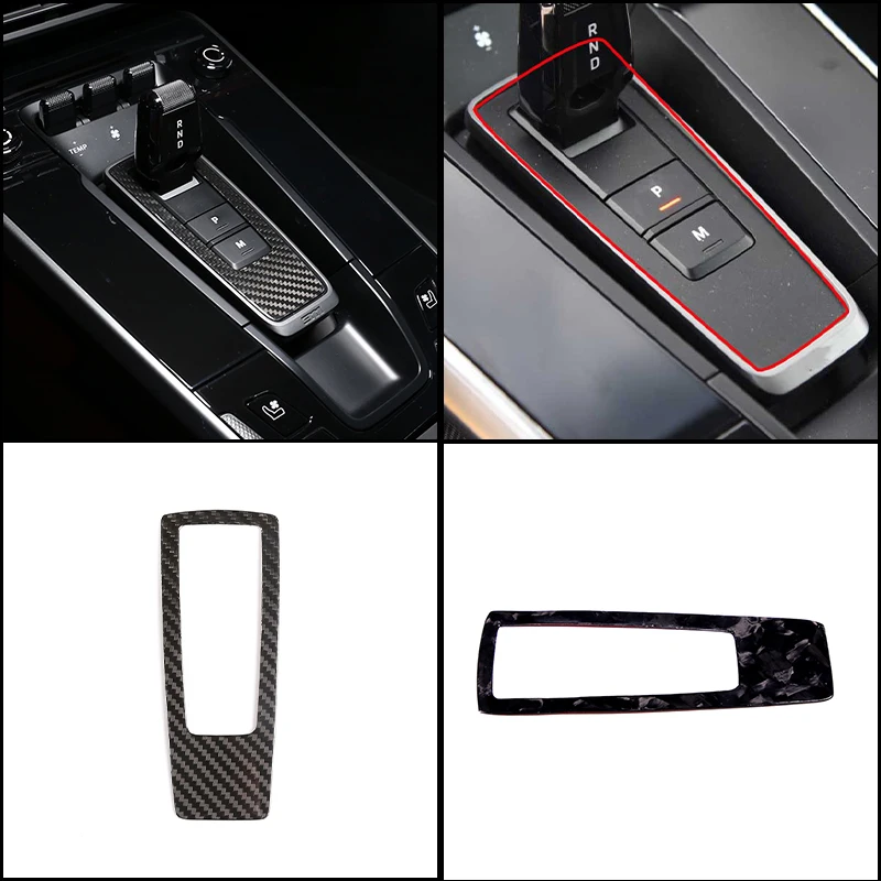 

Real Carbon Fiber Gear Shift Panel Trim Cover for Porsche 911 992 2019-2026 PDK Center Console GT3 Style 1Pc