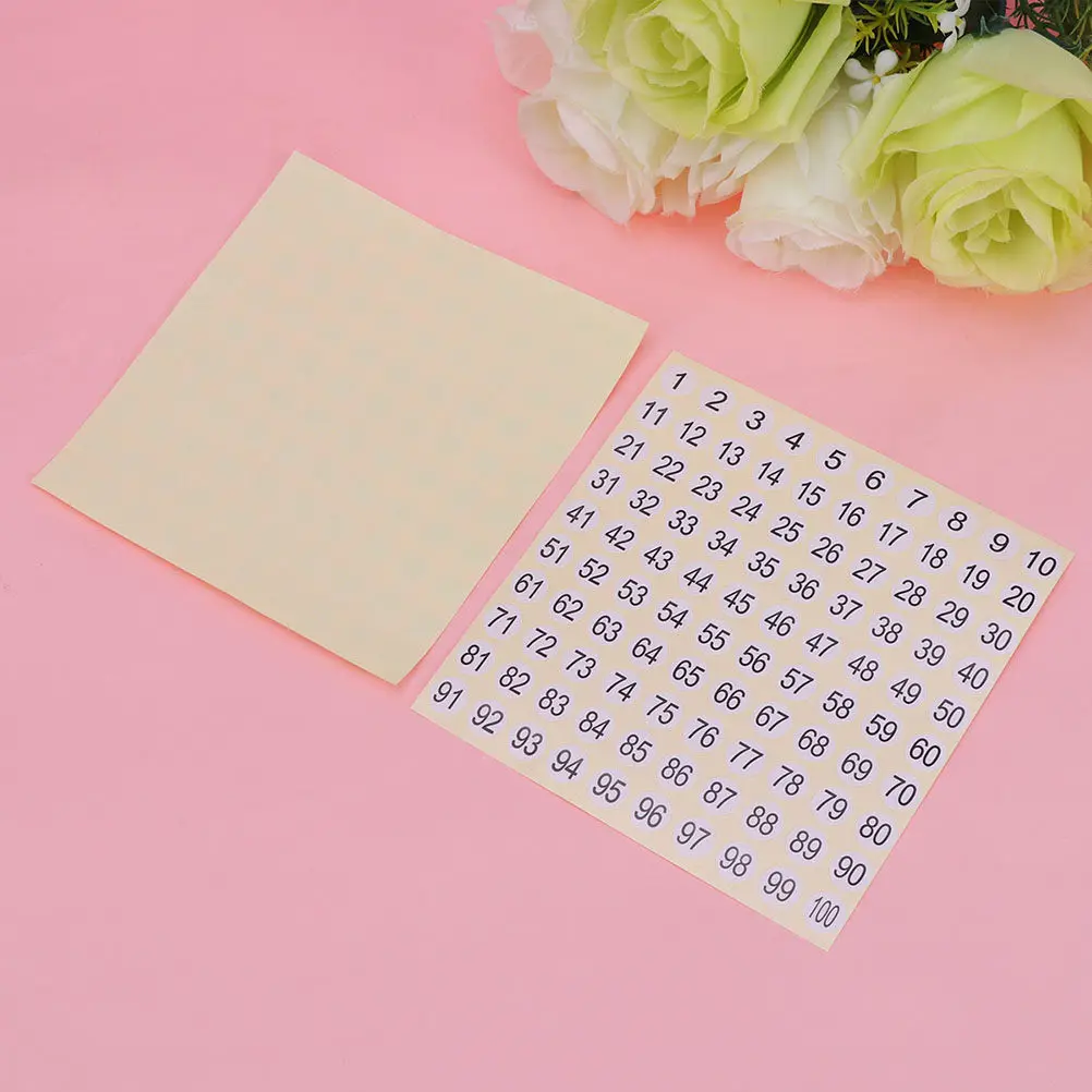 30Sheets Self Adhesive Number Stickers 1-100 Arabic Numer Decals Educational Math Craft Classroom Supplies Number Stickers