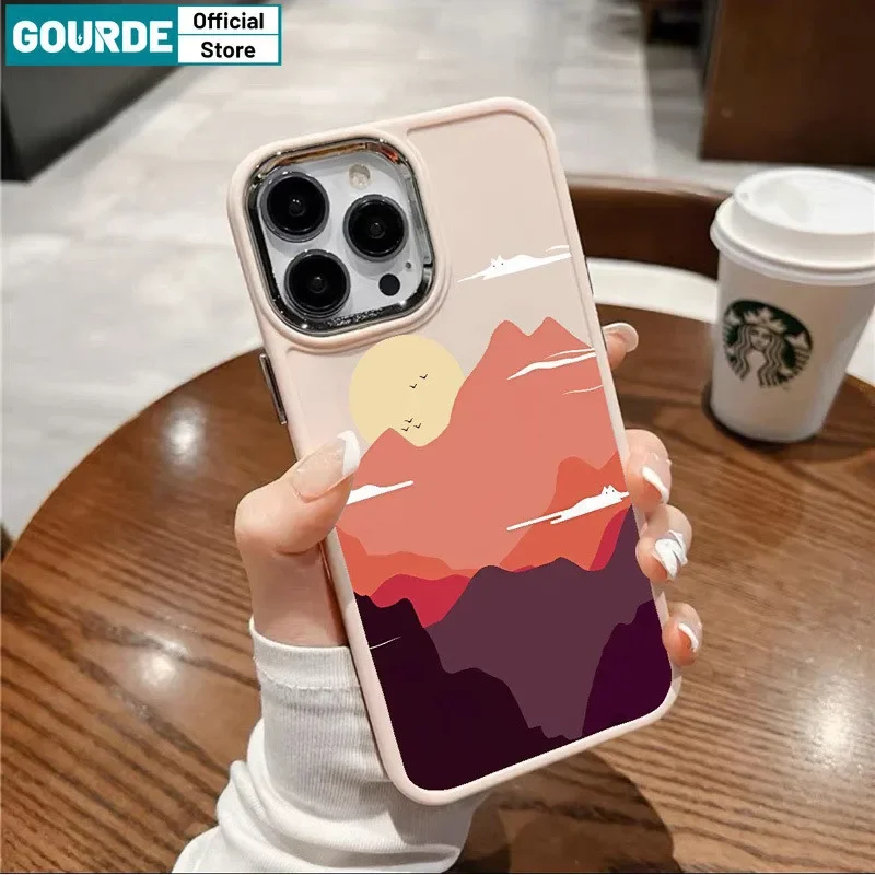 Gourde Fashion Unique Case Mountain Sunset Pattern Phone Case for Iphone 15 14 12 13 11 Pro Max IP 7 8 Plus Iphon X XS XR Xs Max