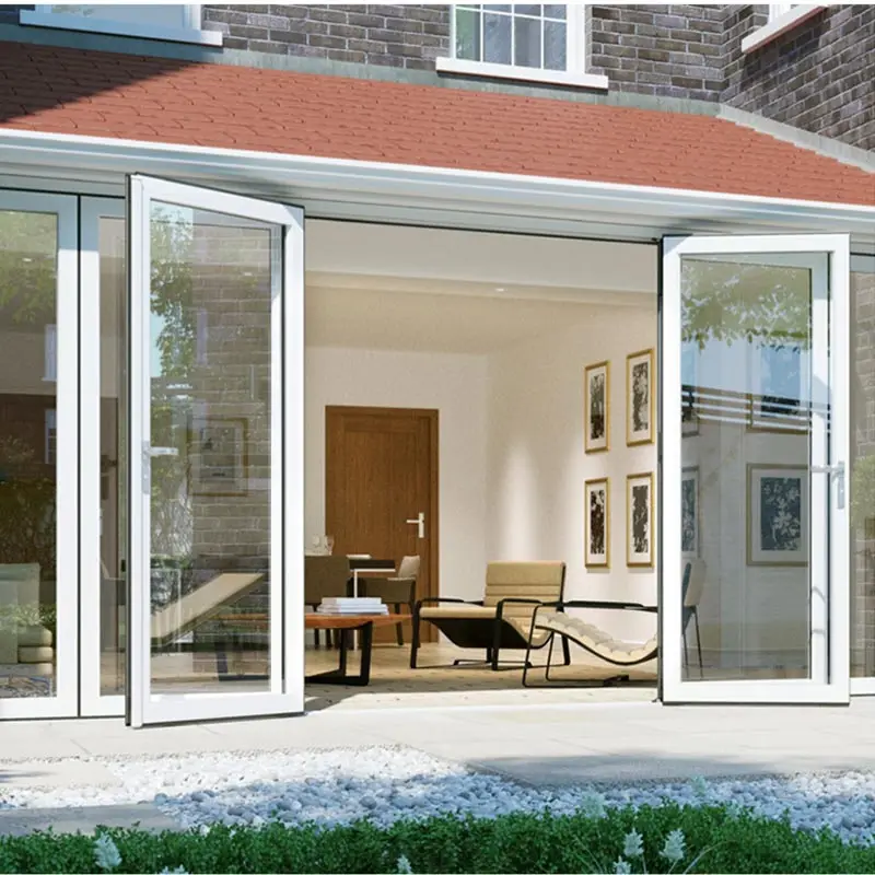 Hihaus Villen Aluminium Glasdach Luxus doppelt verglaste Falte Bifold Terrasse Glastür