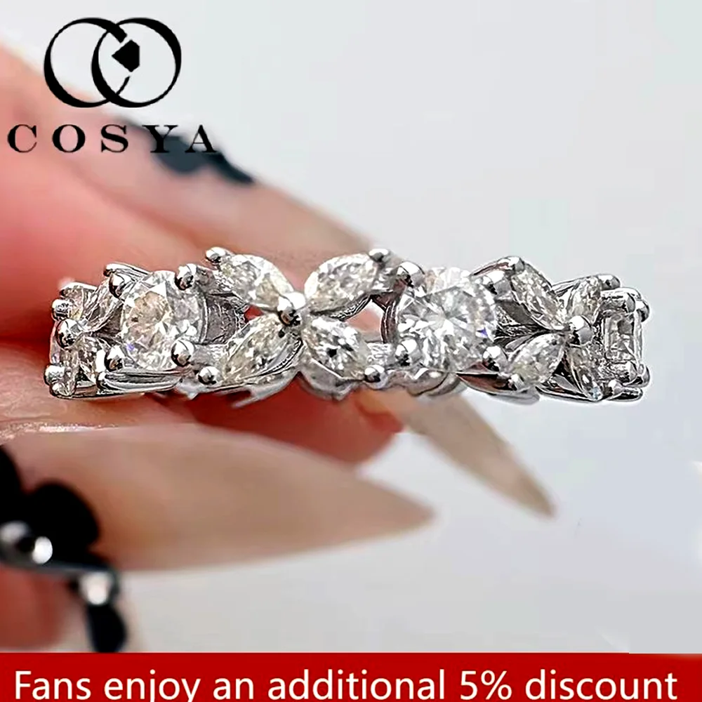 

COSYA 2.5CT Moissanite Eternity Ring for Women 925 Sterling Silver Wedding Band GRA Certified Engagement Ring Fine Jewelry Gift