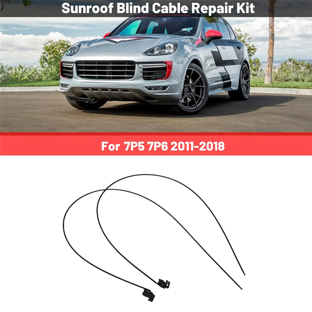 

2 Pcs/Set Car Sunroof Blind Cable Repair Kit for 7P5 7P6 2011-2018 7P0898870A