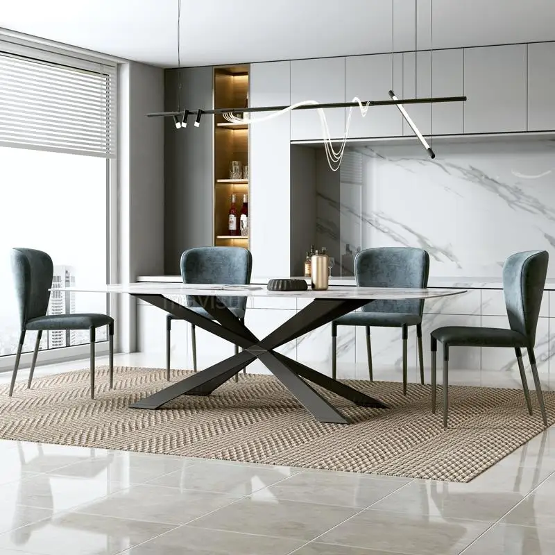 Console Europe Natural Marble 1.6m Rectangular Table Set For Dinner High-End Custom Design Popular Nordic Home Furniture