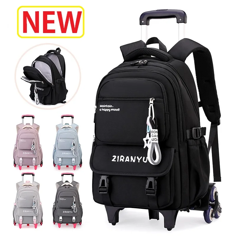 

Rolling Backpack with Wheels Luggage BookBag Boys Trolley Back To School Bag for Girls Wheeled Travel Back Pack Mochilas Mujer