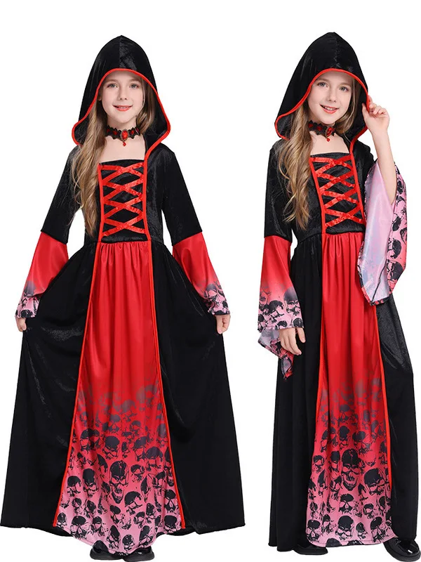 Koninklijke Heksenkostuum Meisjes Par Stage Performance Kleding Halloween Cosplay Outfit Chinese fabrikant 2025, lente