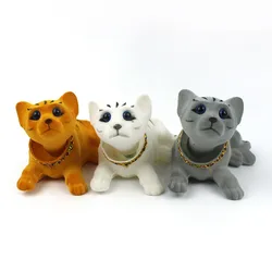 Nodding Cat Ornaments Car Dashboard Decoration cute bobble Cat head kitty Resin Crafts Interior Accessories for Car Truck