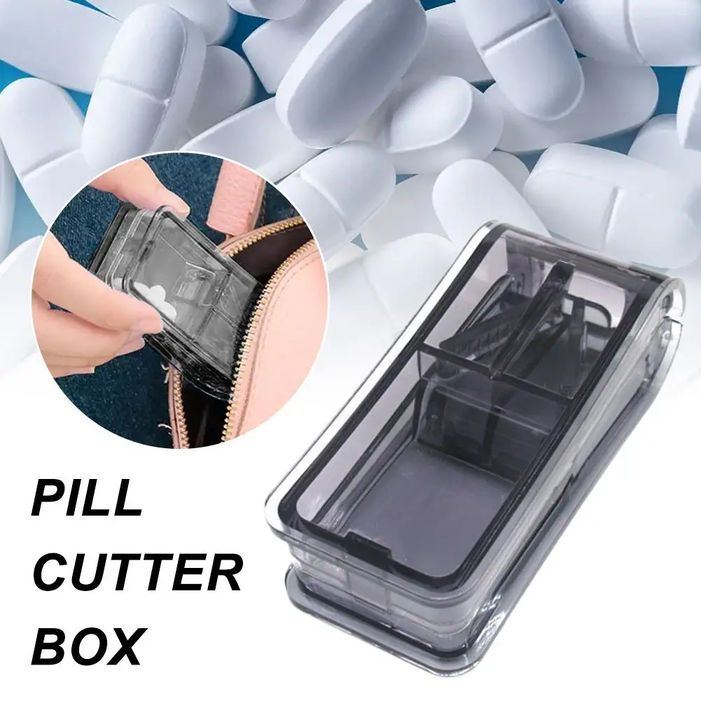 1pc Pillen schneider Medizin Box Pille Schneiden Splitter Medikamente Tabletten schneider Teiler tragbare Aufbewahrung koffer Pille Box Pille Fall Splitter