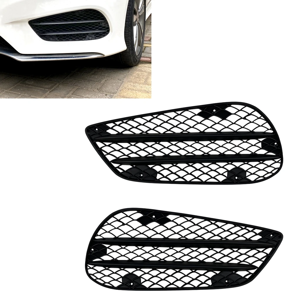 2PCS Front Bumper Spoiler Air Intake Vent Frame Trim Hood Cover For Mercedes Benz E Class W212 E63 AMG Sport 2013 2014 2015