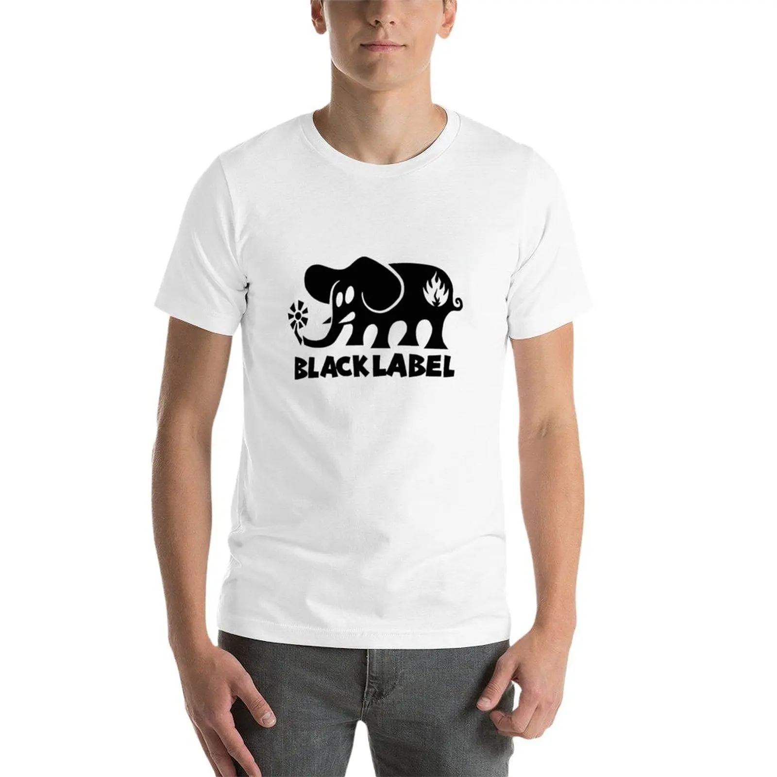Black Label Elephant Skateboards T-Shirt graphic t shirt cute clothes blank t shirts Short sleeve tee t shirts for men cotton