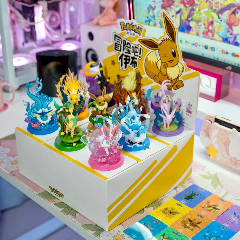 ポケモンモデルイーブイファミリーシリーズヴァポリオンフレアオンエスパリオンアンブレオンフィギュアリーフィアングレイシアンドールコレクション子供のおもちゃの装飾品