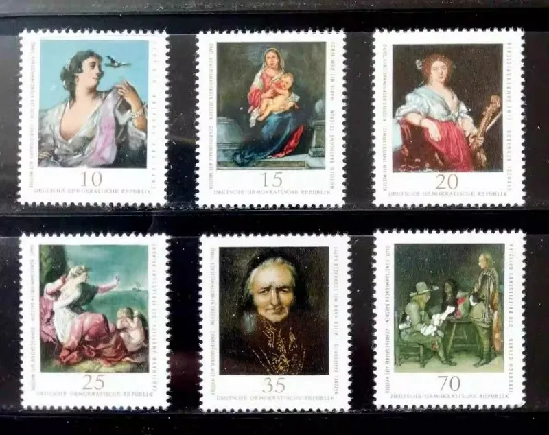 6 PCS, DDR, 1976, Dresden Gallery, Real Original Pos Stamps, MNH