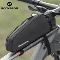 ROCKBROS-bolsa para tubo frontal de bicicleta, bolsa para cuadro impermeable, gran capacidad, 1,1l, reflectante, para bicicleta de montaña