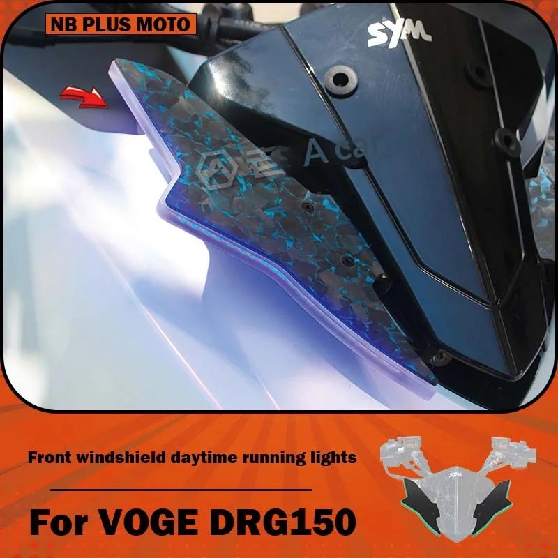 【Premium】For VOGE DRG150 second-generation Dragon modified front windshield daytime running lights with APP control for color ad