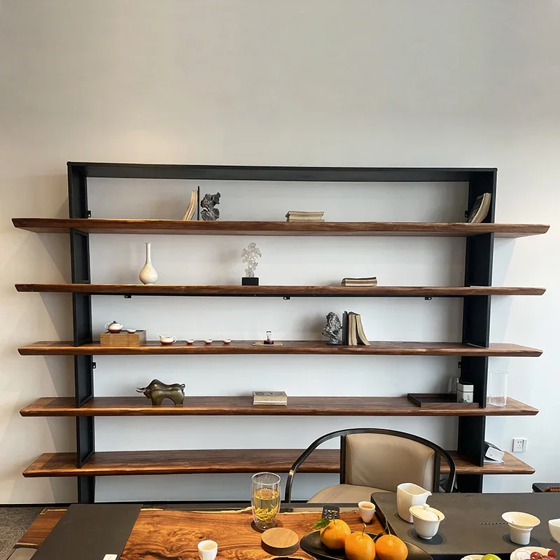 رف كتب أمريكي أصلي من الخشب الصلب، غرفة معيشة على الحائط، مكتب قديم، رف تخزين بسيط، رف عرض أرضي #3