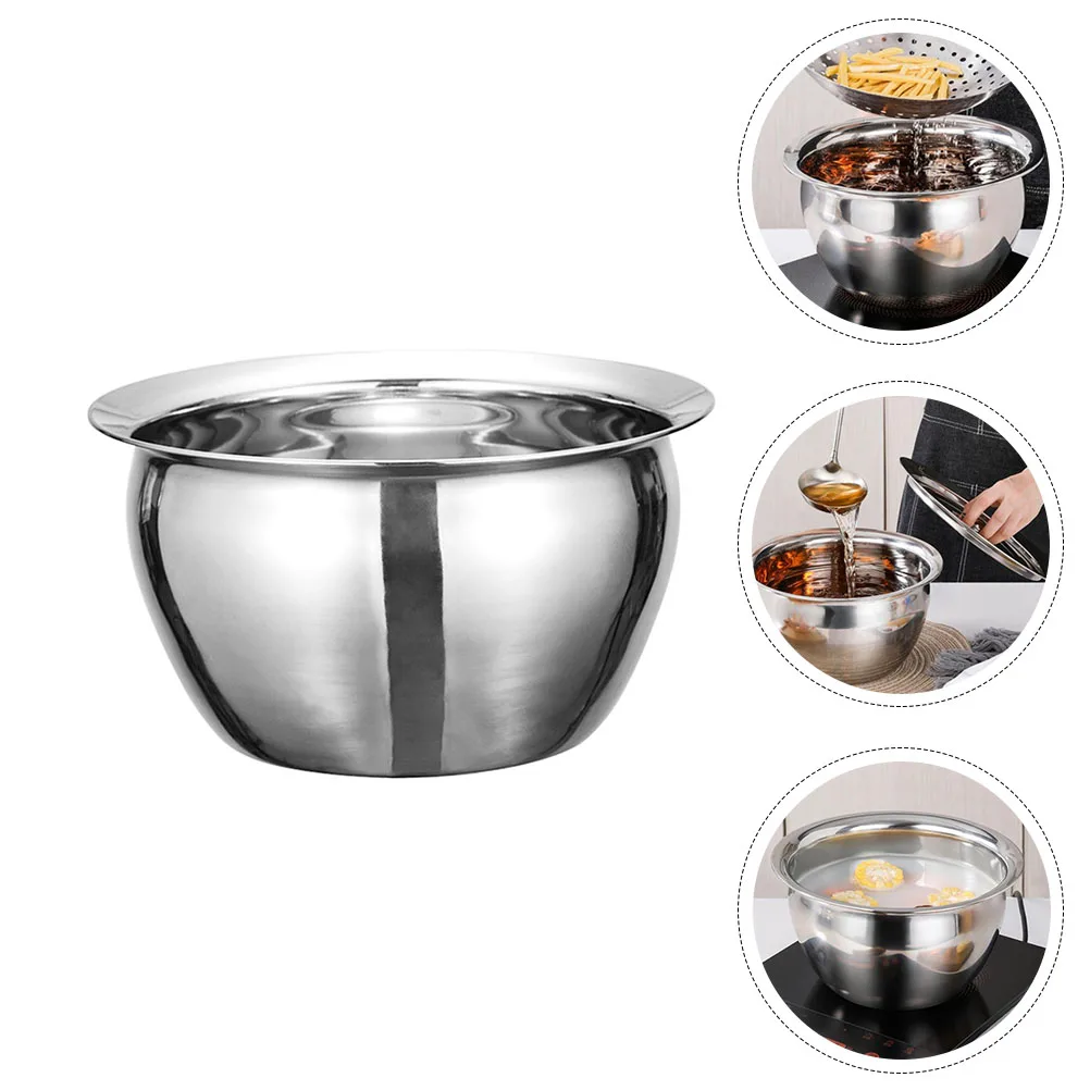 

1pc Stainless Steel Drum Basin Multifunctional Seasoning Bowl for Stainless Steel Basin Salad Soup Noodles Kitchen Supplies